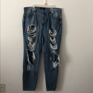 Plus size ripped jeans